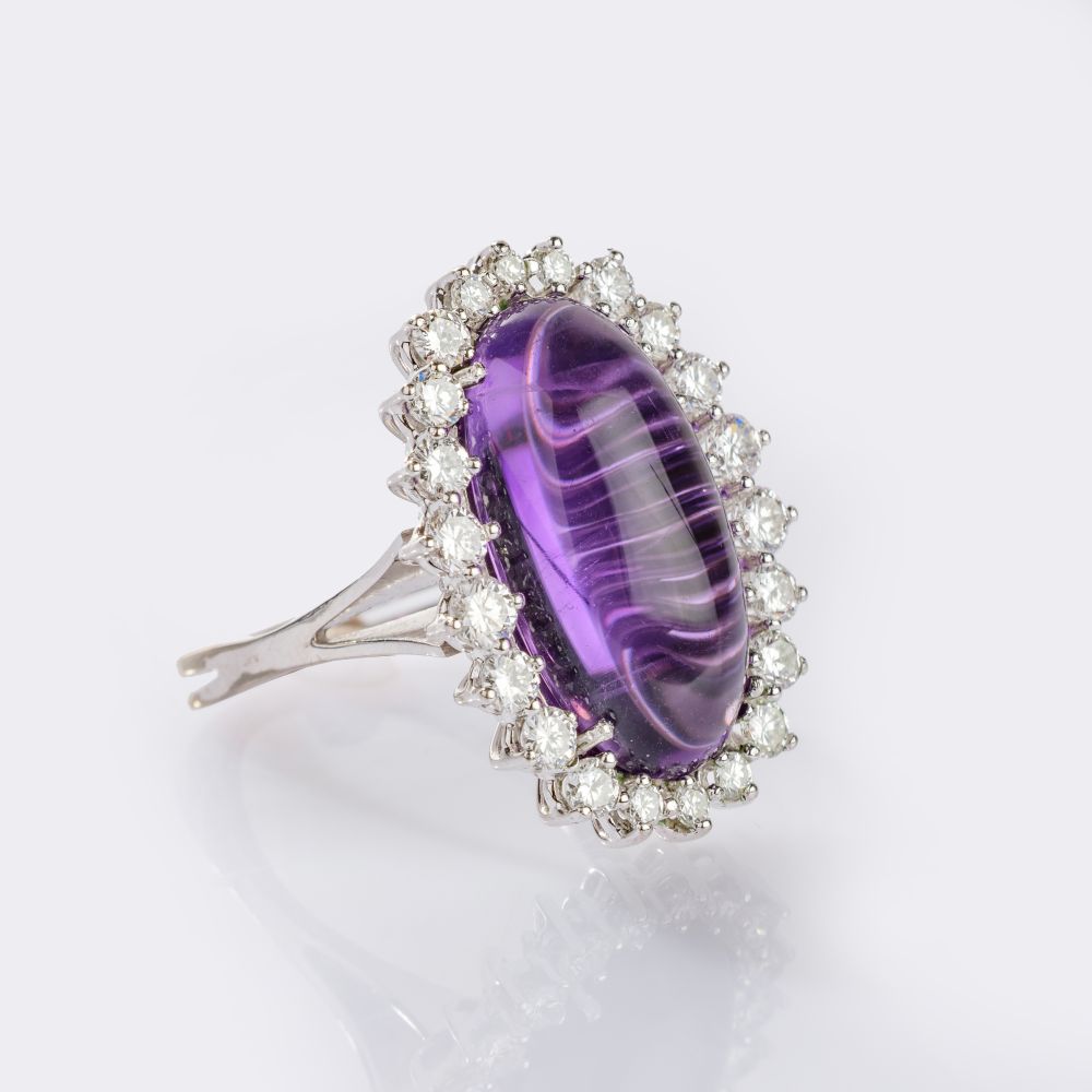 Amethyst-Brillant Schmuckset mit Ring und Anhänger - Bild 3