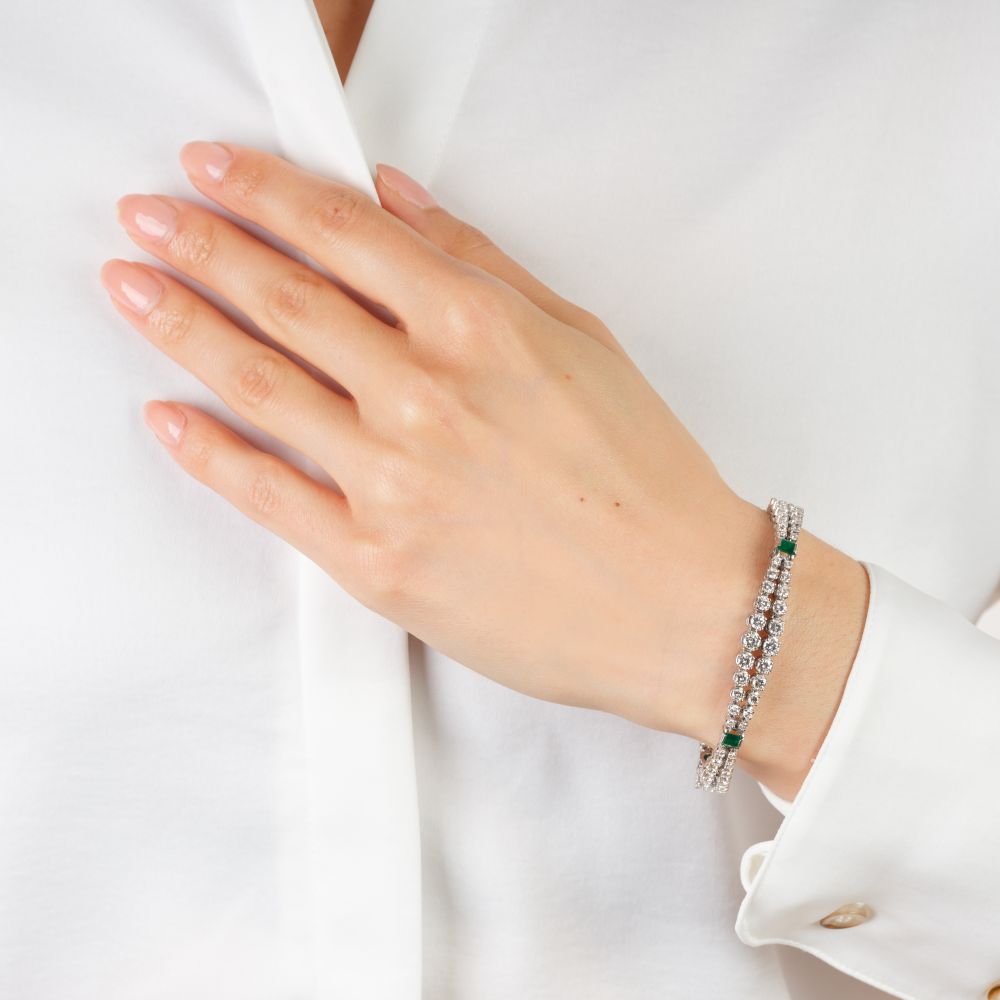 Highcarat Diamond Emerald Bracelet - image 3