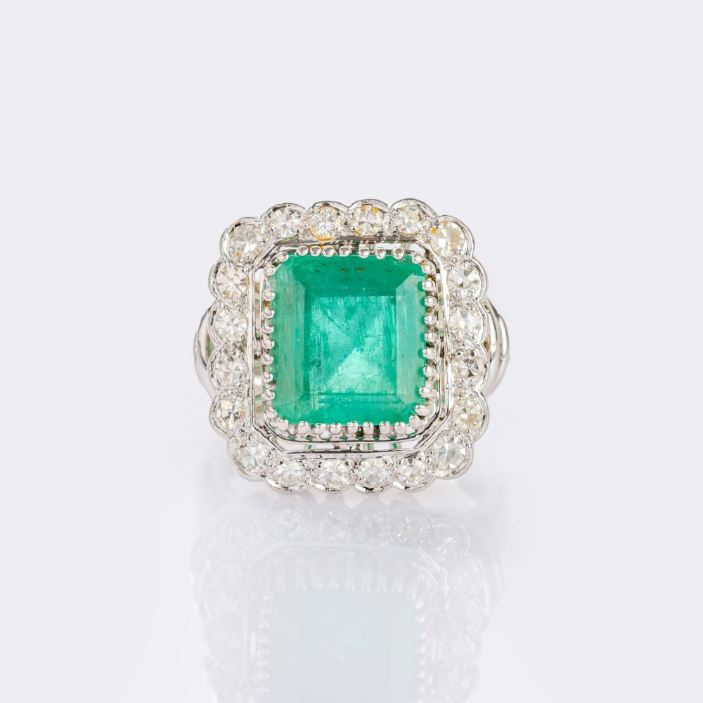 Large Emerald Diamond Ring