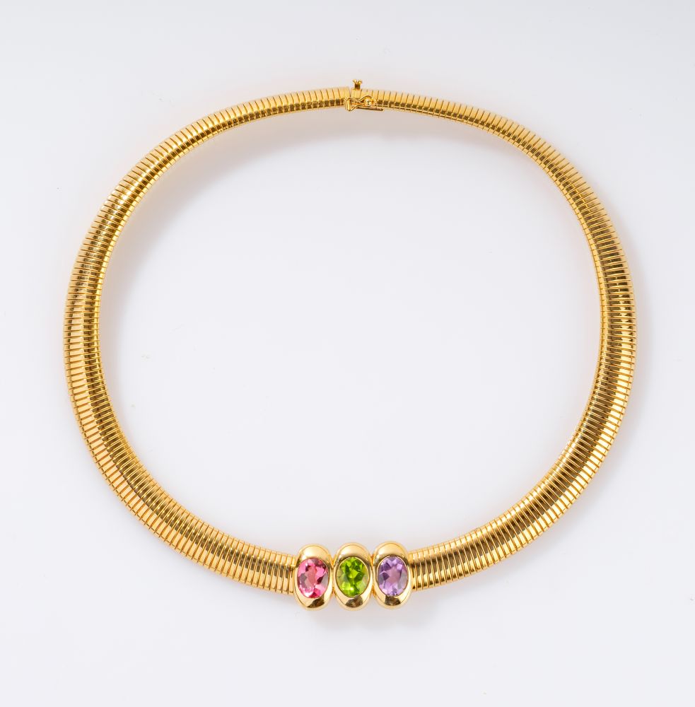 Van Cleef & Arpels - Tubogas-Collier mit farbintensiven Edelsteinen Tubogas-Collier mit farbintensiven Edelsteinen