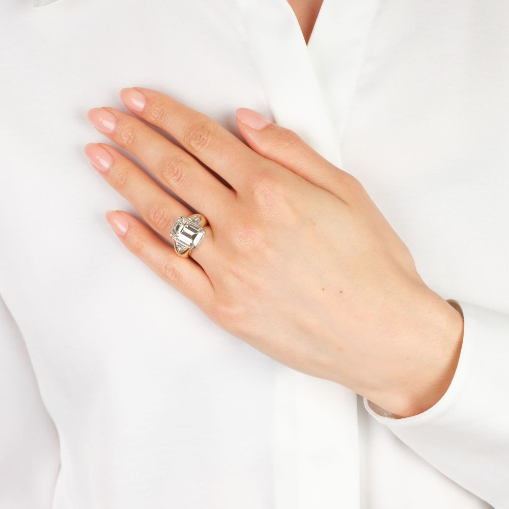 Spectacular Emerald Cut Diamond Ring - image 4
