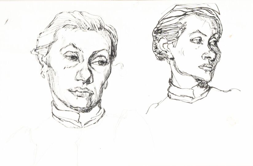 Two Motifs: Norderstraße and a head study