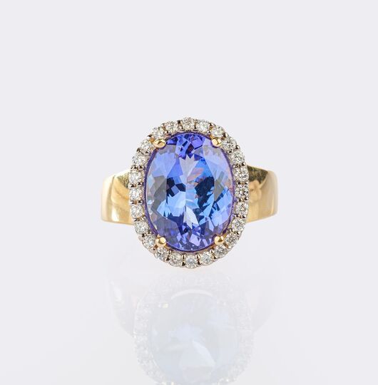 Tansanit-Brillant Ring