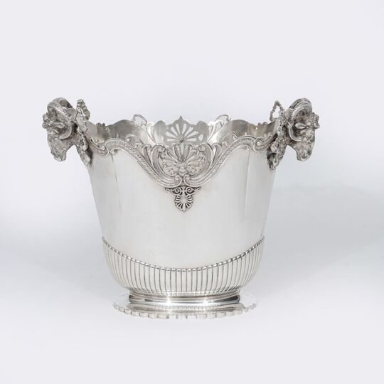 A Magnificent Wine Cooler with Rams' Heads