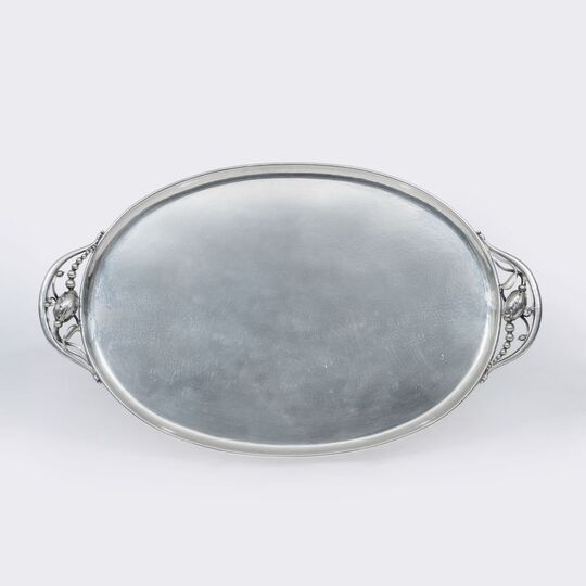 A Large Oval Tray 'Magnolia' Blossom