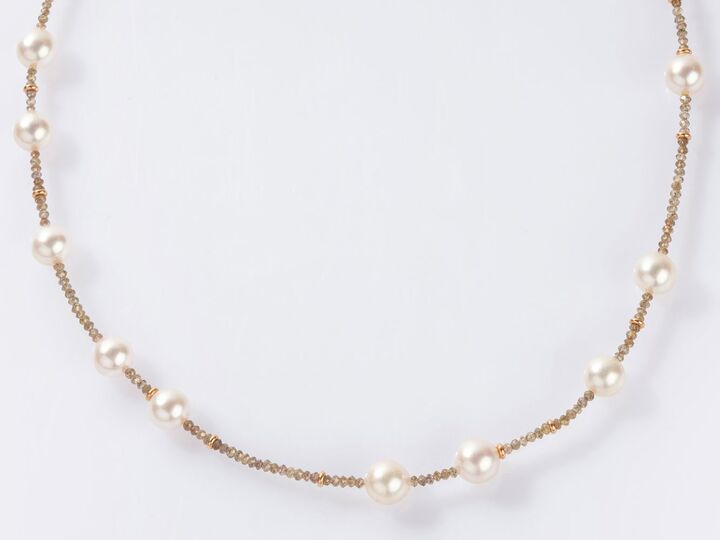 Diamond Necklace with Pearls