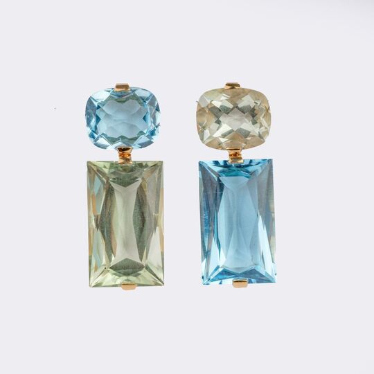 Pair of Precious Stones Earpendants