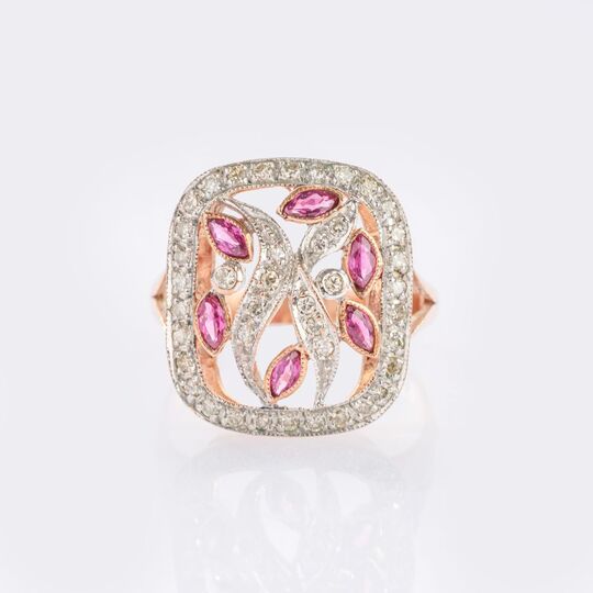 Delicate Ruby-Diamond Ring