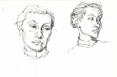 Two Motifs: Norderstraße and a head study