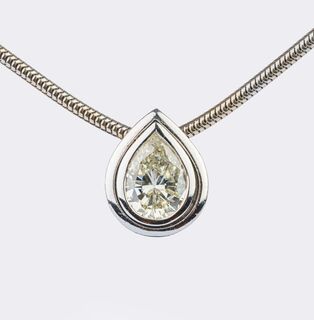 Pear Diamond Pendant on Chain
