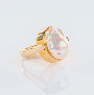 Pearl Diamond Ring