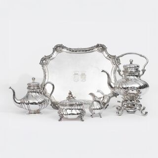 A Splendid Rococo Style Tea Service on Salver