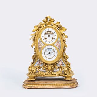 Howell & Co. Paris - Rare Four Season Pendule 'Perpetual Calendar' with Moonphase and Brocot Escapement Rare Four Season Pendule 'Perpetual Calendar' with Moonphase and Brocot Escapement