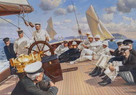 Uwe Lütgen - König George V. am Ruder der Britannia während der Cowes Week König George V. am Ruder der Britannia während der Cowes Week