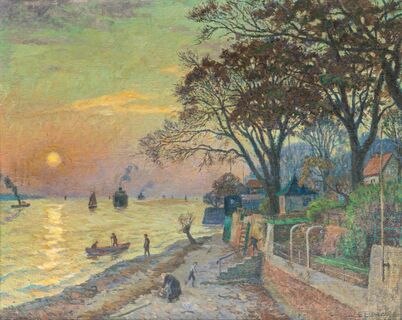Evening by the Elbe - Beach at Övelgönne