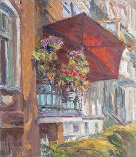 Der rote Sonnenschirm
