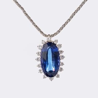 Highcarate Tanzanite Diamond Pendant on Necklace