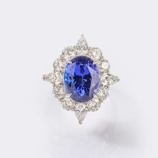 Exceptional Tanzanite Diamond Ring