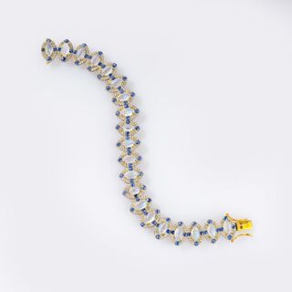 Moonstone-Sapphire Diamond Brcelet