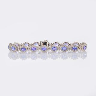 Fine Tanzanite-Diamond Bracelet