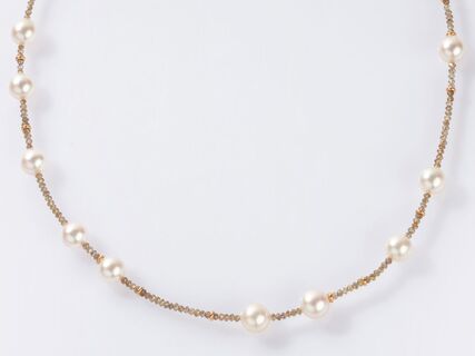 Diamond Necklace with Pearls
