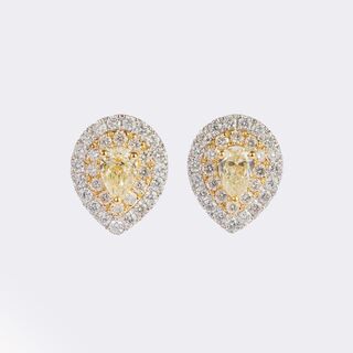 Pair of Fancy-Diamond Earrings