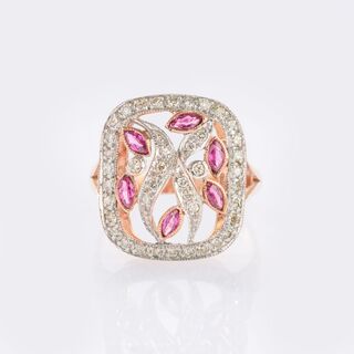 Delicate Ruby-Diamond Ring