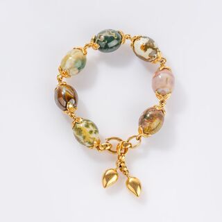 Bracelet 'Coconut Link Ocean Jasper'