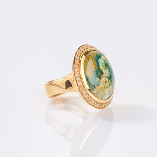 Tamara Tamara Comolli - Cocktailring 'Small Ocean Jasper' mit Brillanten Cocktailring 'Small Ocean Jasper' mit Brillanten