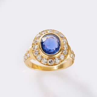 Sapphire-Diamond Ring