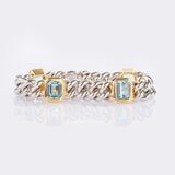 Panzerketten Armband mit Aquamarin-Besatz - Bild 1