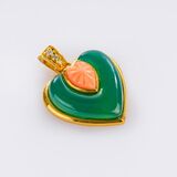 Pendant 'Pendentif Coeur Billet Doux Agate et Corale' - image 2