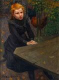 Girl by a Garden Table - image 1