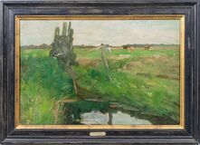 Marsh Landscape with Fence - image 2