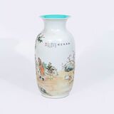 Große Rouleau-Vase mit Tischgesellschaft von Gelehrten - Bild 2
