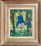 Maria, artist's daughter, on a Swing - image 2