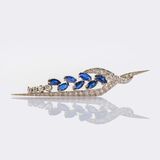 Sapphire-Diamond Brooch