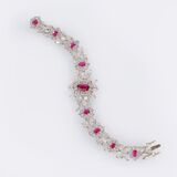 High-carat, color-fine Diamond Bracelet with natural Siam Rubies - image 1