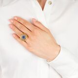 Saphir Ring mit Diamant-Besatz - Bild 4