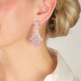 Paar Brillant Ohrhänger mit Pink Saphiren - Bild 2