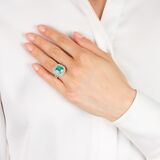 Emerald Cocktail Ring with Diamonds - image 3
