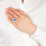 Brilliant Cocktail Ring with natural Ceylon Sapphire - image 4