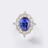 Exceptional Tanzanite Diamond Ring - image 1