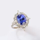 Exceptional Tanzanite Diamond Ring - image 2