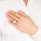 Opal Ring with Sapphires and Diamonds - image 3