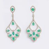 Pair of Emerald-Diamond Earring - image 1