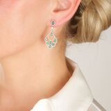 Pair of Emerald-Diamond Earring - image 2