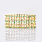 Elegantes Smaragd-Armband mit mehfarbigem Fancy Diamant-Besatz - Bild 1