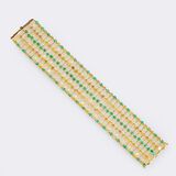 Elegantes Smaragd-Armband mit mehfarbigem Fancy Diamant-Besatz - Bild 2