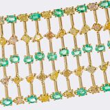 Elegantes Smaragd-Armband mit mehfarbigem Fancy Diamant-Besatz - Bild 3